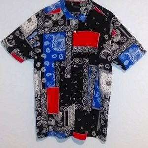 Bandana button down shirt